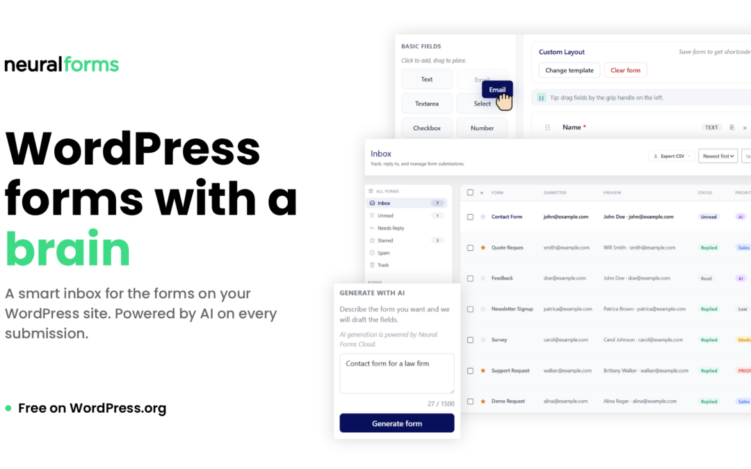 Neural Forms, a new WordPress form plugin, launches today